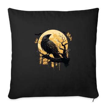 Les Vikings de Viking Saga Munin et Kunin Raven Odin - Housse de coussin décorative 45 x 45 cm - noir - Devant