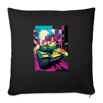 Panzer Pop Art Comic Style Leopard Panzer - Sofa pillowcase 17,3'' x 17,3'' (45 x 45 cm) - black - Front