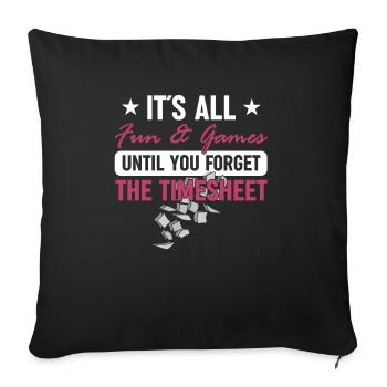 Tout est amusant et des jeux - le personnel du - Housse de coussin décorative 45 x 45 cm - noir - Devant