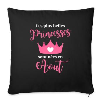 les filles nées en août cadeau anniversaire - Housse de coussin décorative 45 x 45 cm - noir - Devant