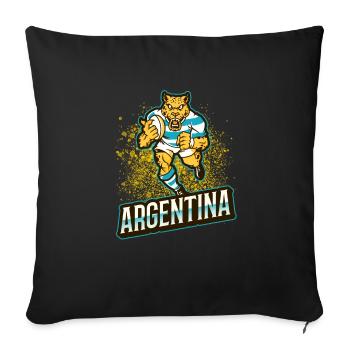 Rugby Argentina Logo Tier Mächtiger Geschenk Fan - Sofakissenbezug 45 x 45 cm - Schwarz - Vorne