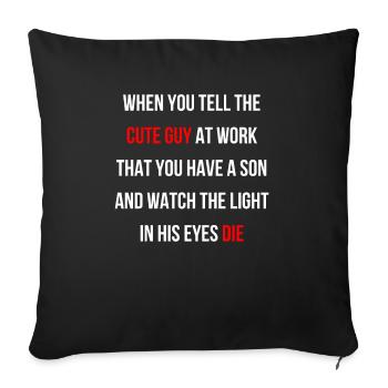 Flirten auf der Arbeit als Mutter Spruch Englisch - Sofakissenbezug 45 x 45 cm - Schwarz - Vorne