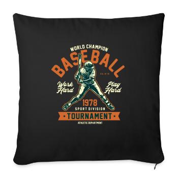 Graphique de baseball - Housse de coussin décorative 45 x 45 cm - noir - Devant