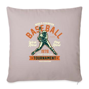 Baseball graphic - Sofa pillowcase 17,3'' x 17,3'' (45 x 45 cm) - light taupe - Front