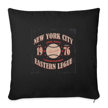 Baseball typography - Sofa pillowcase 17,3'' x 17,3'' (45 x 45 cm) - black - Front