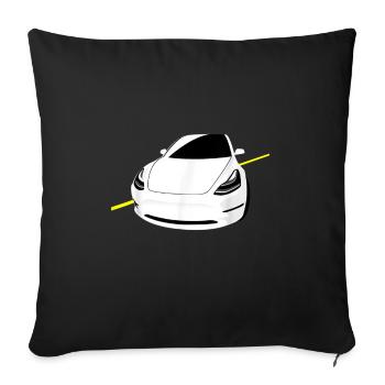 Electric Car, Drive The Future, Zero Emissions - Sofa pillowcase 17,3'' x 17,3'' (45 x 45 cm) - black - Front