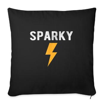 Electrician Gift Funny Sparky Nickname Lightning - Sofa pillowcase 17,3'' x 17,3'' (45 x 45 cm) - black - Front