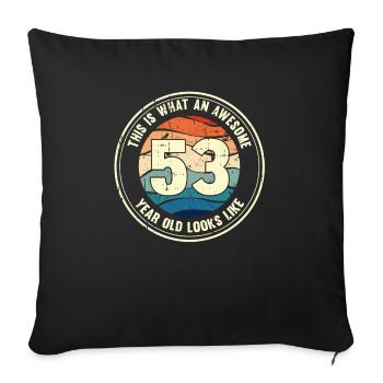 53ème anniversaire pour que vous voyiez avec 53 cadeau rétro - Housse de coussin décorative 45 x 45 cm - noir - Devant