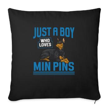 Miniature Pinscher Rehpinscher Min Pin Dog - Sofa pillowcase 17,3'' x 17,3'' (45 x 45 cm) - black - Front