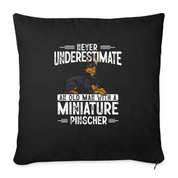 Miniature Pinscher Rehpinscher Min Pin Dog - Sofa pillowcase 17,3'' x 17,3'' (45 x 45 cm) - black - Front