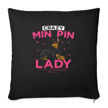 Miniature Pinscher Rehpinscher Min Pin Dog - Sofa pillowcase 17,3'' x 17,3'' (45 x 45 cm) - black - Front
