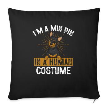 Miniature Pinscher Rehpinscher Min Pin Dog - Sofa pillowcase 17,3'' x 17,3'' (45 x 45 cm) - black - Front
