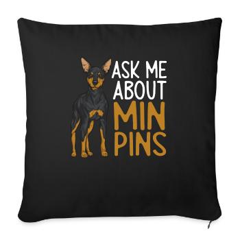 Miniature Pinscher Rehpinscher Min Pin Dog - Sofa pillowcase 17,3'' x 17,3'' (45 x 45 cm) - black - Front
