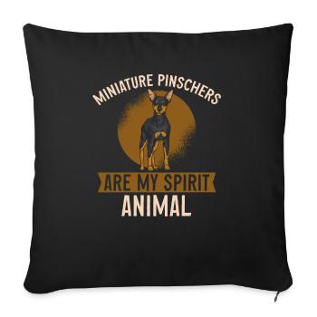 Miniature Pinscher Rehpinscher Min Pin Dog - Sofa pillowcase 17,3'' x 17,3'' (45 x 45 cm) - black - Front