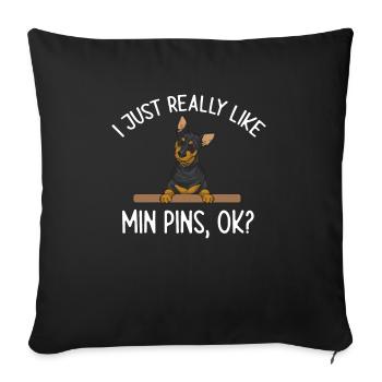 Miniature Pinscher Rehpinscher Min Pin Dog - Sofa pillowcase 17,3'' x 17,3'' (45 x 45 cm) - black - Front