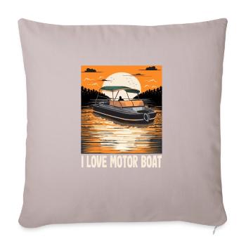 I Love Motor Boat Parade Motorboating Quote - Sofa pillowcase 17,3'' x 17,3'' (45 x 45 cm) - light taupe - Front