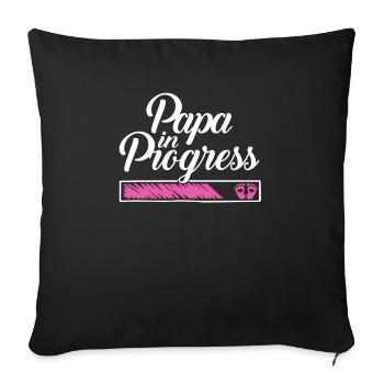 Pregnancy 2023 - Daddy Work in progress - - Sofa pillowcase 17,3'' x 17,3'' (45 x 45 cm) - black - Front