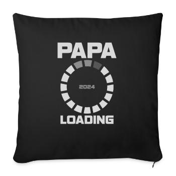 Schwangerschaft 2024 - Werdender Vater - Papa - Sofakissenbezug 45 x 45 cm - Schwarz - Vorne