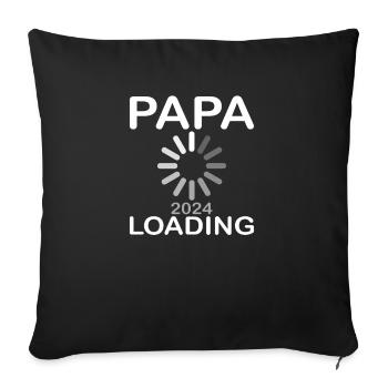 Schwangerschaft 2024 - Werdender Vater - Papa - Sofakissenbezug 45 x 45 cm - Schwarz - Vorne