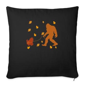 Bigfoot Sasquatch Turkey Autumn Autumn Thanks - Sofa pillowcase 17,3'' x 17,3'' (45 x 45 cm) - black - Front
