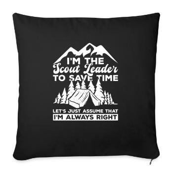 Pfadfinderführer-design Für Einen Jungenmeister - Housse de coussin décorative 45 x 45 cm - noir - Devant