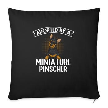 Miniature Pinscher Rehpinscher Min Pin Dog - Housse de coussin décorative 45 x 45 cm - noir - Devant