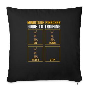 Miniature Pinscher Rehpinscher Min Pin Dog - Housse de coussin décorative 45 x 45 cm - noir - Devant