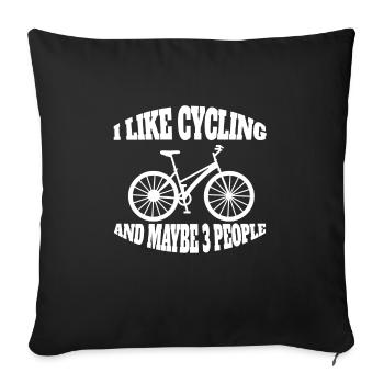 Cyclistes cyclistes Cyclistes Cyclistes Cyclisme - Housse de coussin décorative 45 x 45 cm - noir - Devant