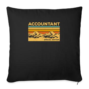 Rétro Comptable Édition spéciale Comptabilité CPA - Housse de coussin décorative 45 x 45 cm - noir - Devant