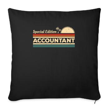 Rétro édition spéciale comptable comptabilité CPA - Housse de coussin décorative 45 x 45 cm - noir - Devant