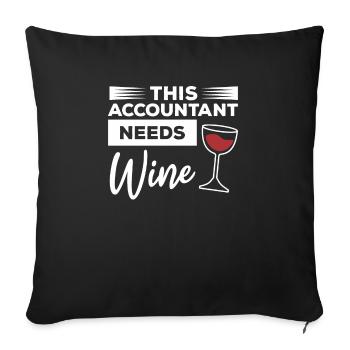 Ce comptable a besoin de Wine Accounting CPA - Housse de coussin décorative 45 x 45 cm - noir - Devant