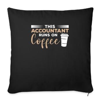 Dieser Buchhalter arbeitet mit Coffee Accounting CPA - Sofakissenbezug 45 x 45 cm - Schwarz - Vorne