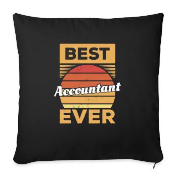 Rétro Meilleur comptable Jamais comptable CPA - Housse de coussin décorative 45 x 45 cm - noir - Devant