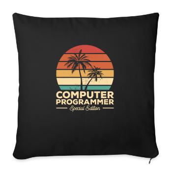 Retro Computer Programmer Special Edition - Sofa pillowcase 17,3'' x 17,3'' (45 x 45 cm) - black - Front