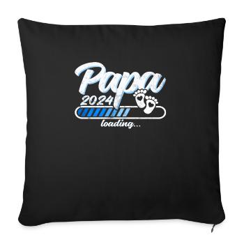 Father-to-be - Dad 2024 loading - Sofa pillowcase 17,3'' x 17,3'' (45 x 45 cm) - black - Front