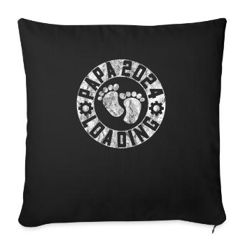 Father-to-be - Dad 2024 loading - Sofa pillowcase 17,3'' x 17,3'' (45 x 45 cm) - black - Front