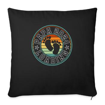 Father-to-be - Dad 2024 loading - Sofa pillowcase 17,3'' x 17,3'' (45 x 45 cm) - black - Front