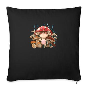 Cottagecore Kawaii - Rustic Aesthetics - Sofa pillowcase 17,3'' x 17,3'' (45 x 45 cm) - black - Front