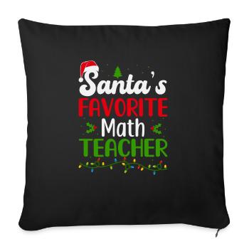 Santa ́s favorite math teacher Mathematik Christmas - Sofa pillowcase 17,3'' x 17,3'' (45 x 45 cm) - black - Front