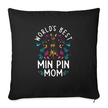 Miniature Pinscher Rehpinscher Min Pin Dog - Sofa pillowcase 17,3'' x 17,3'' (45 x 45 cm) - black - Front