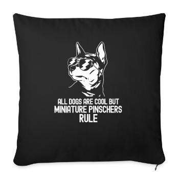 Miniature Pinscher Rehpinscher Min Pin Dog - Sofa pillowcase 17,3'' x 17,3'' (45 x 45 cm) - black - Front