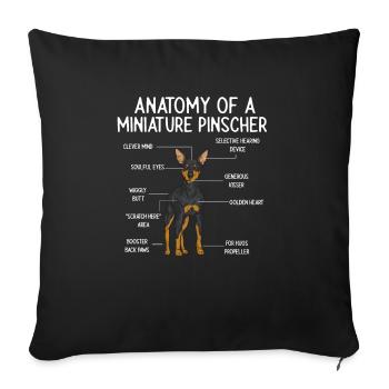 Miniature Pinscher Rehpinscher Min Pin Dog - Sofa pillowcase 17,3'' x 17,3'' (45 x 45 cm) - black - Front