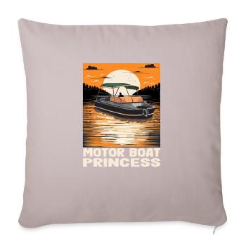 Motor Boat Princess Pontoon Queen Motorboating - Sofa pillowcase 17,3'' x 17,3'' (45 x 45 cm) - light taupe - Front