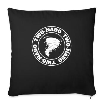 2ème anniversaire Tornade Thème Twonado Deux Nado 2 - Housse de coussin décorative 45 x 45 cm - noir - Devant