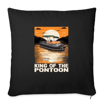 King Of The Pontoon Motorboat Captain Pontooning - Sofa pillowcase 17,3'' x 17,3'' (45 x 45 cm) - black - Front