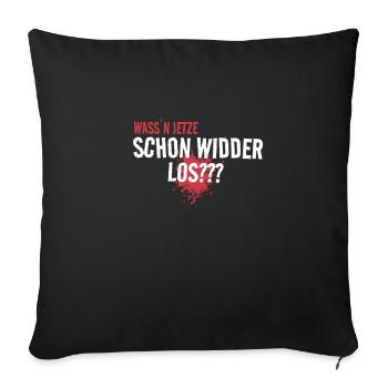 lustige Ossi-Sprüche Ostdeutschland DDR - Sofakissenbezug 45 x 45 cm - Schwarz - Vorne