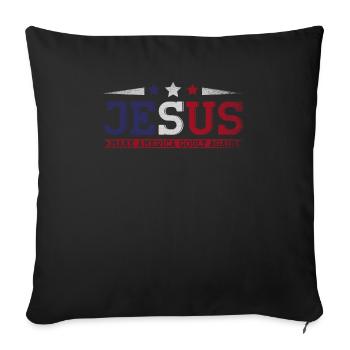 Jésus rend l’Amérique pieuse, à nouveau la foi - Housse de coussin décorative 45 x 45 cm - noir - Devant