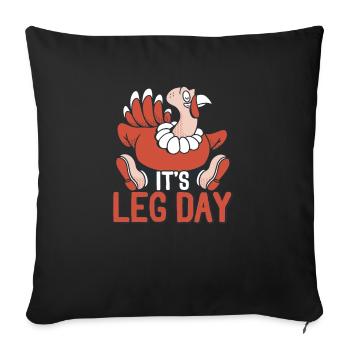 C’est le jour des jambes Fun Workout Turkey - Housse de coussin décorative 45 x 45 cm - noir - Devant