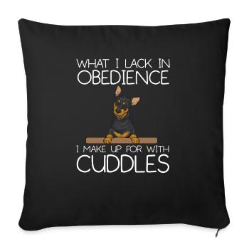 Miniature Pinscher Rehpinscher Min Pin Dog - Sofa pillowcase 17,3'' x 17,3'' (45 x 45 cm) - black - Front