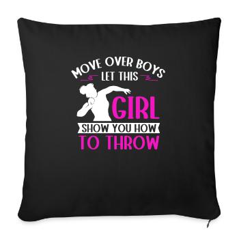 Lancer du poids Athlétisme - Housse de coussin décorative 45 x 45 cm - noir - Devant